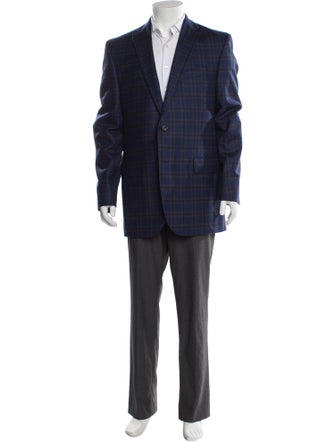 Barney's New York Wool Plaid Print Blazer