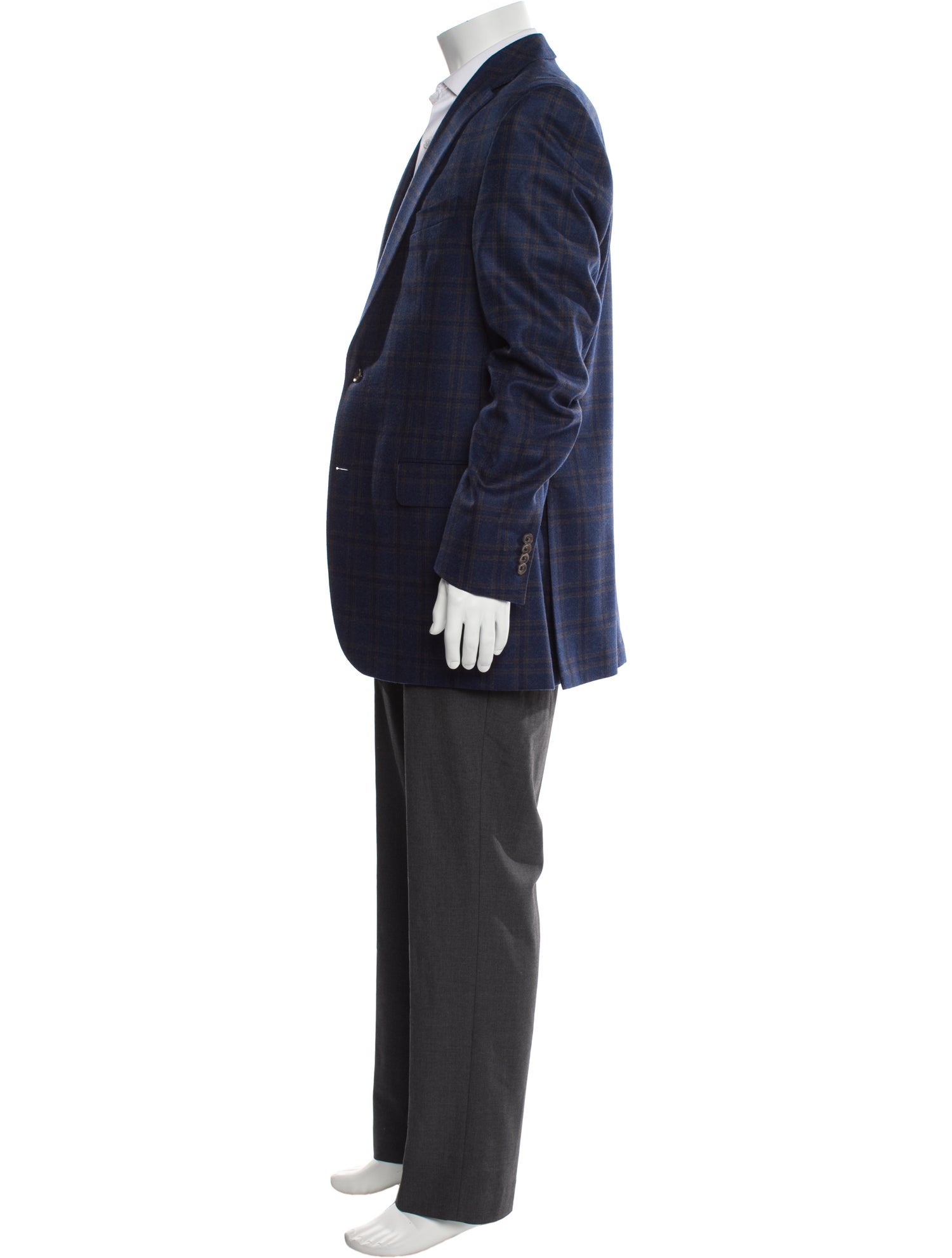 Barney's New York Wool Plaid Print Blazer