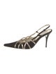 Barney's New York Suede Leather Trim Embellishment Slingback Pumps