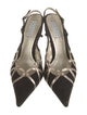 Barney's New York Suede Leather Trim Embellishment Slingback Pumps