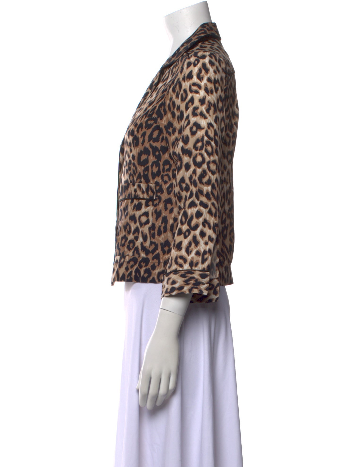 Barney's New York Animal Print V-Neck Crop Top