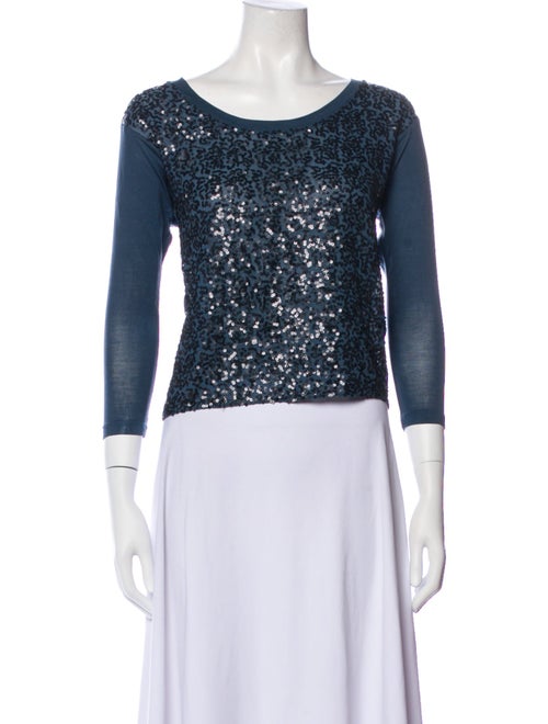 Barney's New York Silk Scoop Neck Crop Top