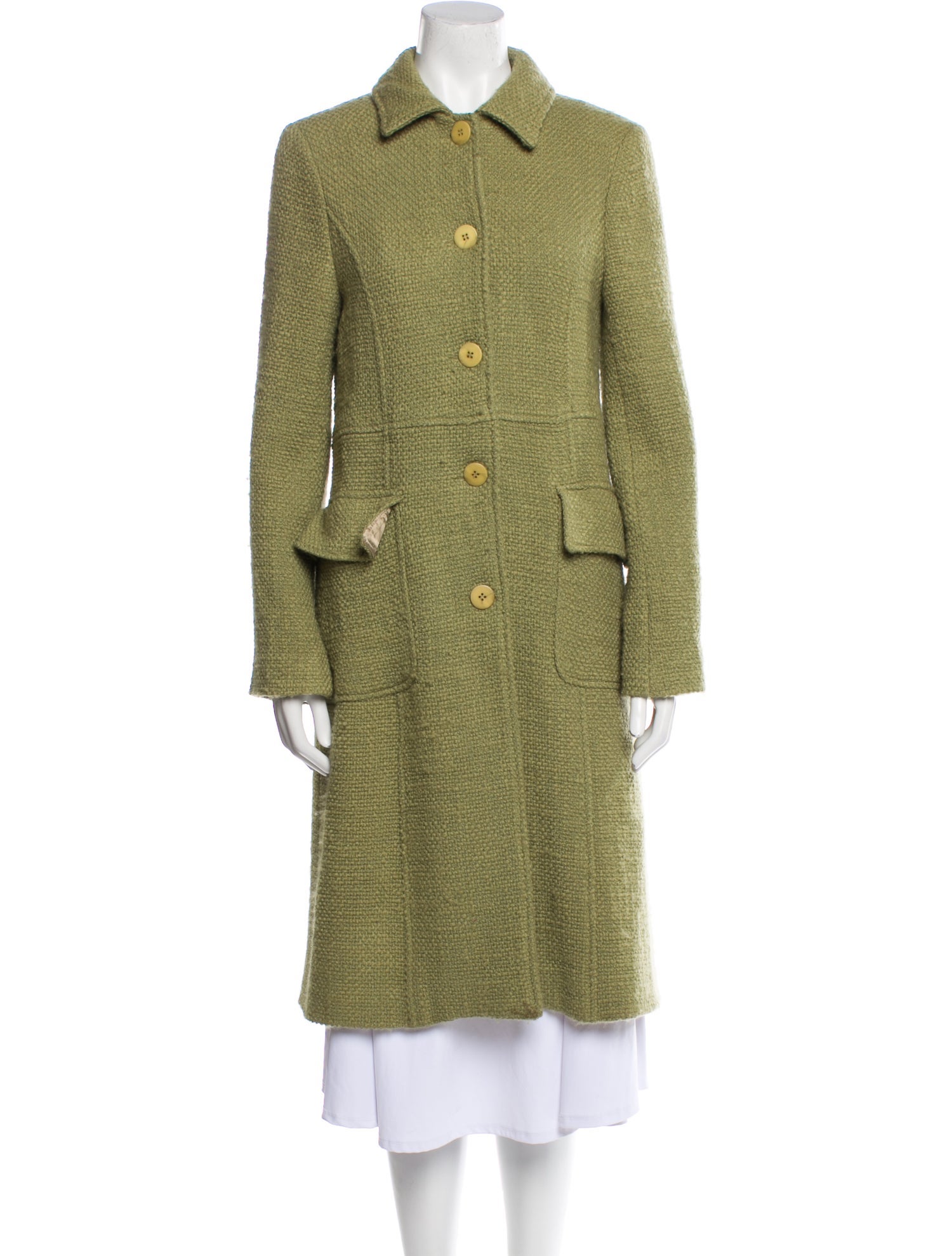 Barney's New York Virgin Wool Tweed Pattern Peacoat