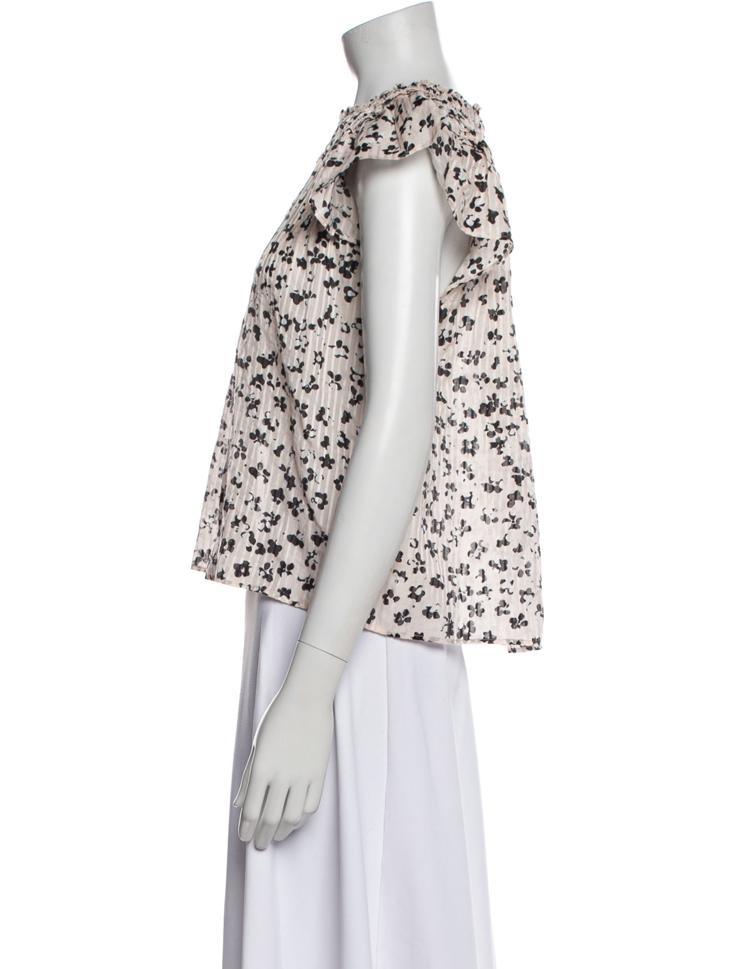 Barney's New York Printed Bateau Neckline Blouse