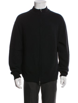 Barney's New York Wool Mock Neck Cardigan