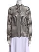 Barney's New York Silk Striped Button-Up Top
