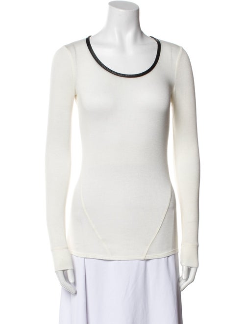 Barney's New York Scoop Neck Long Sleeve Top