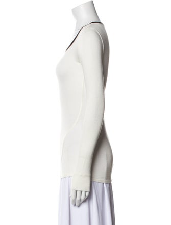 Barney's New York Scoop Neck Long Sleeve Top