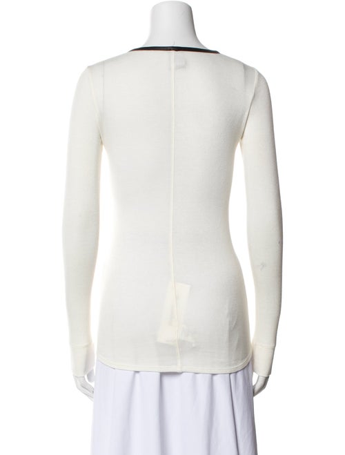 Barney's New York Scoop Neck Long Sleeve Top