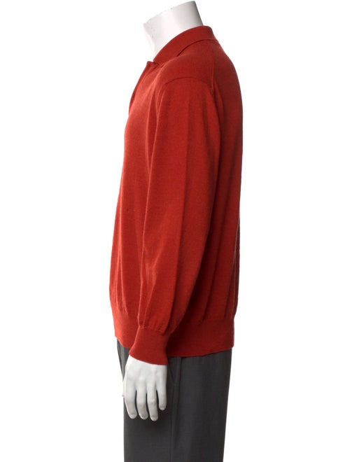 Barney's New York Merino Wool Collar Polo Sweater