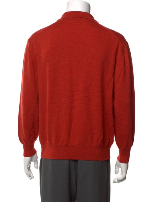 Barney's New York Merino Wool Collar Polo Sweater