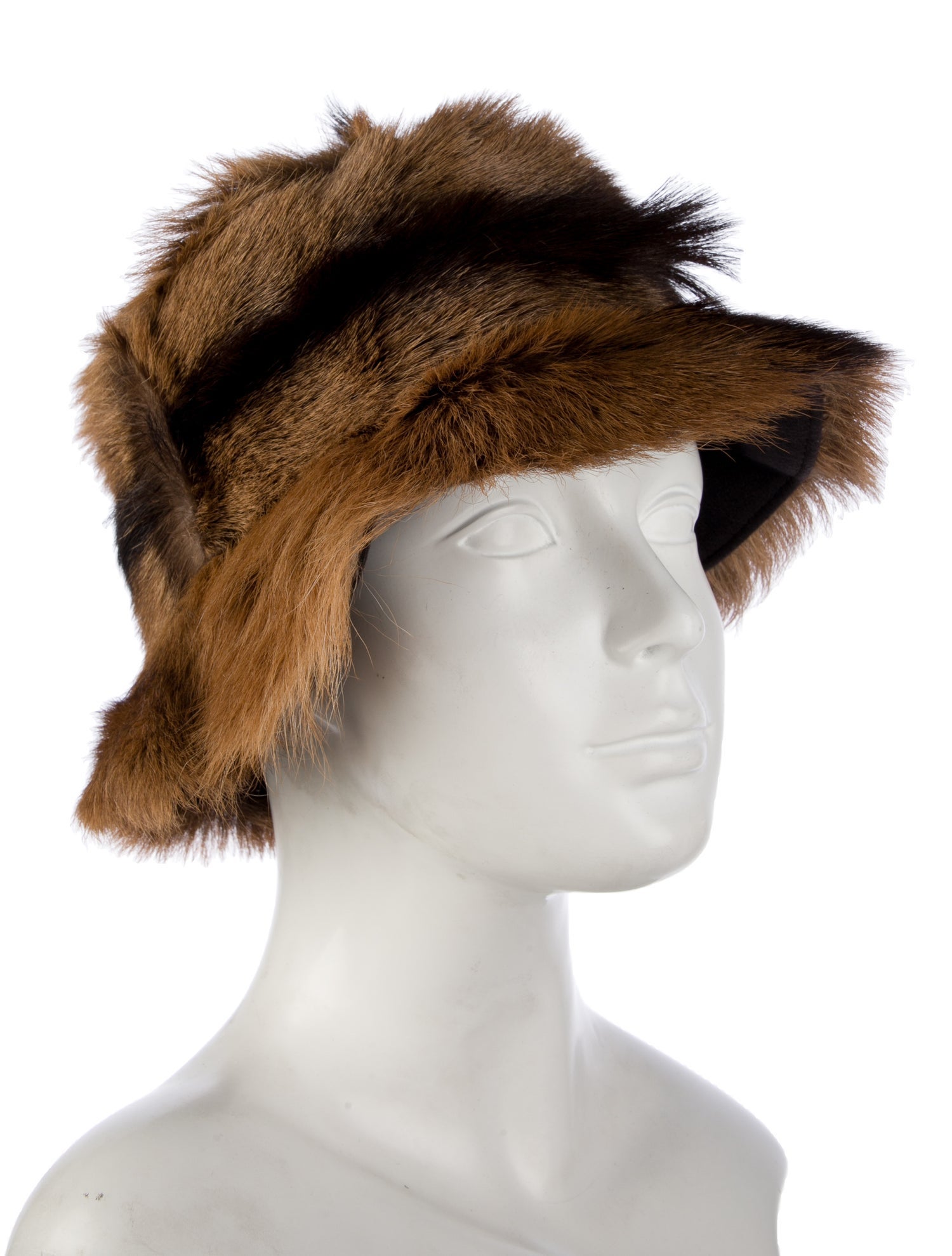 Barney's New York Goat Fur Bucket Hat