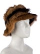 Barney's New York Goat Fur Bucket Hat