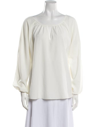 Barney's New York Scoop Neck Long Sleeve Blouse