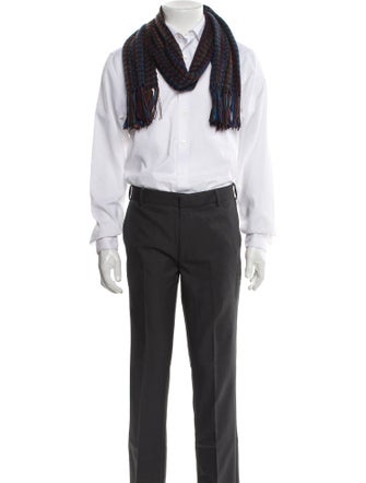 Barney's New York 'Pursuit of Happiness' Striped Harness Plaid Print Scarf