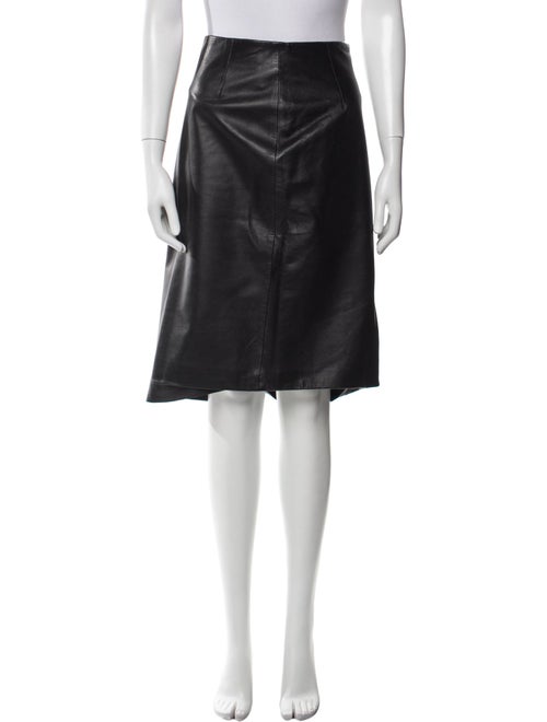Barney's New York Leather Knee-Length Skirt
