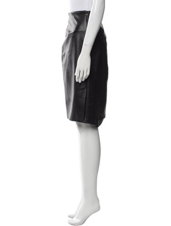 Barney's New York Leather Knee-Length Skirt
