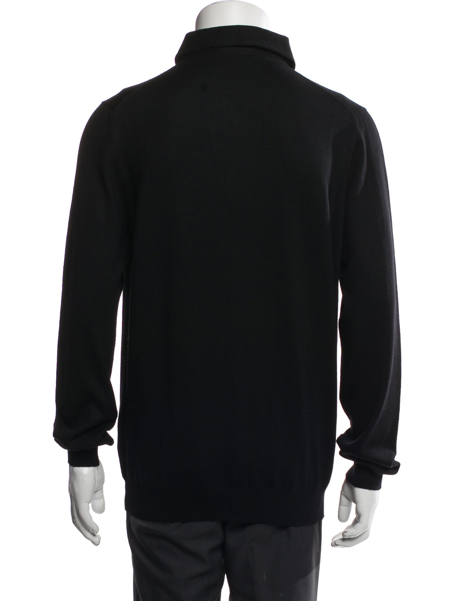 Barney's New York Virgin Wool Collar Polo Sweater