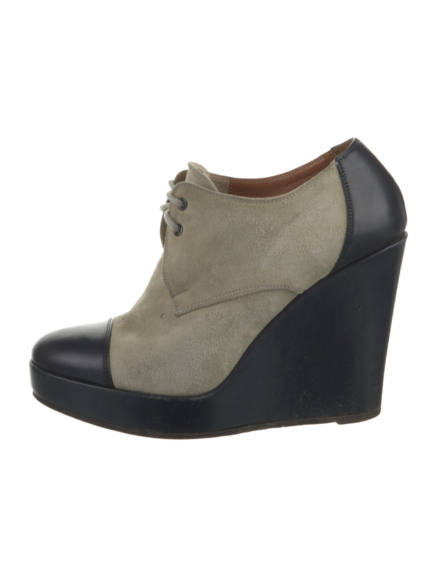 Barney's New York Suede Colorblock Pattern Pumps