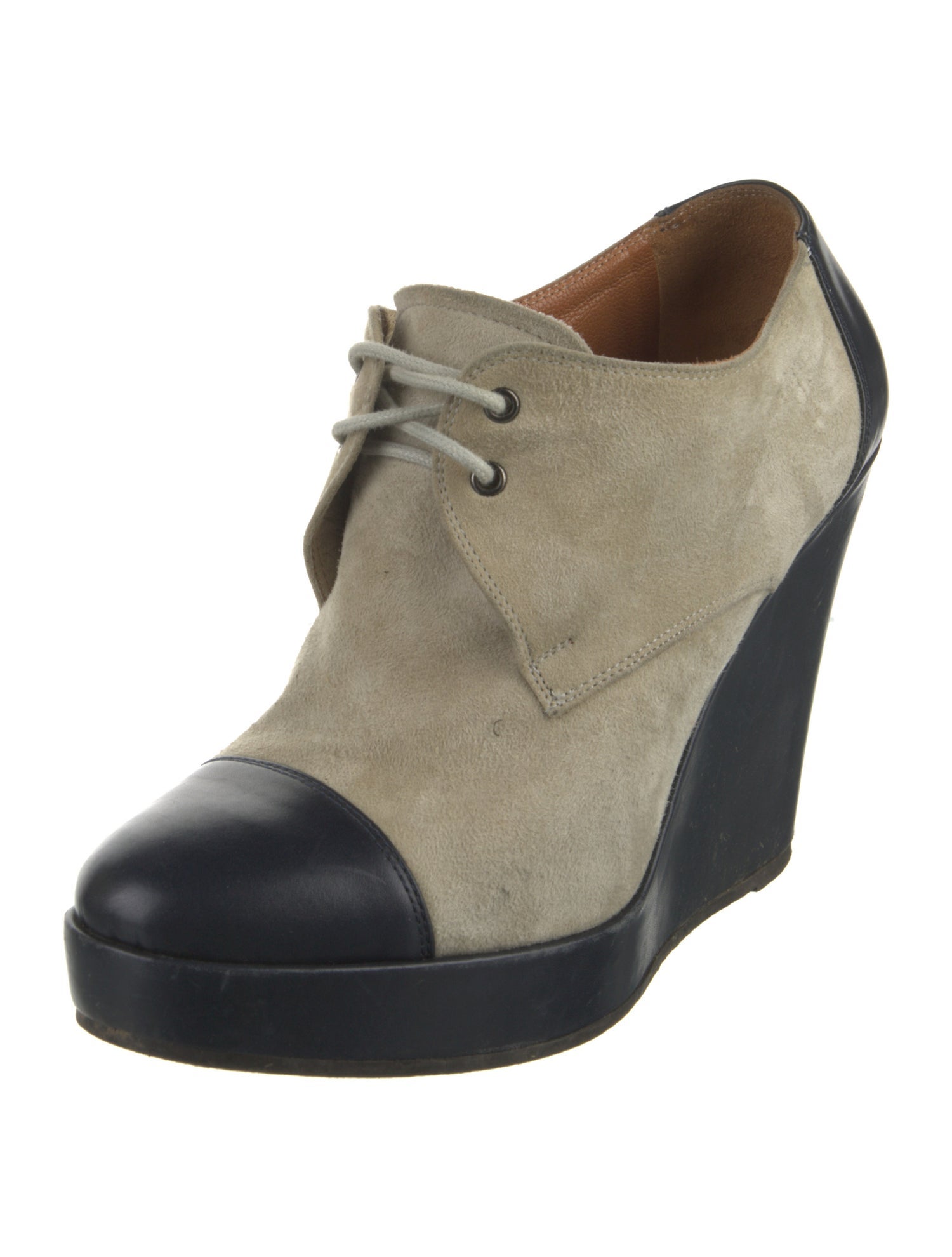 Barney's New York Suede Colorblock Pattern Pumps