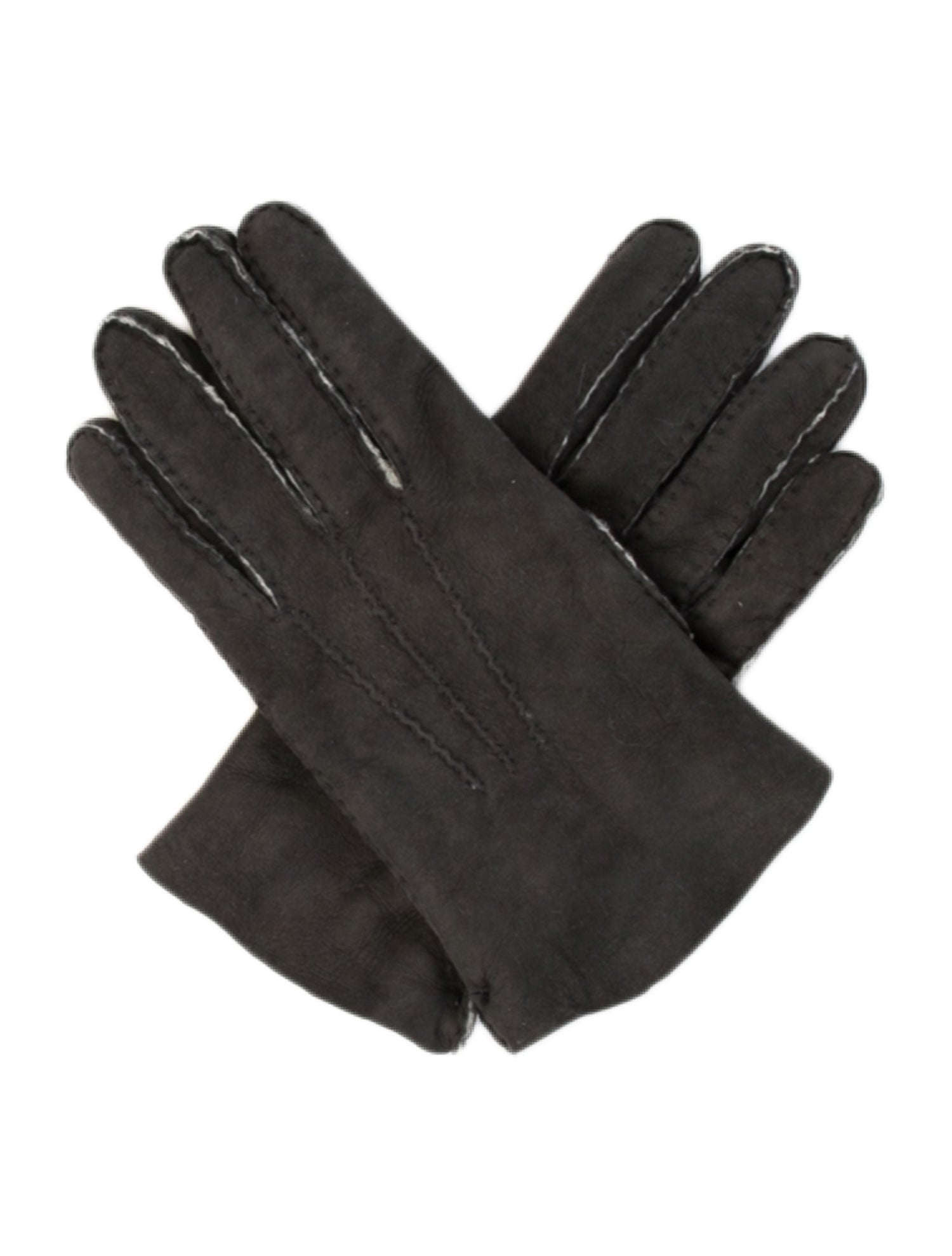Barney's New York Suede Leather Winter Gloves w/Tags