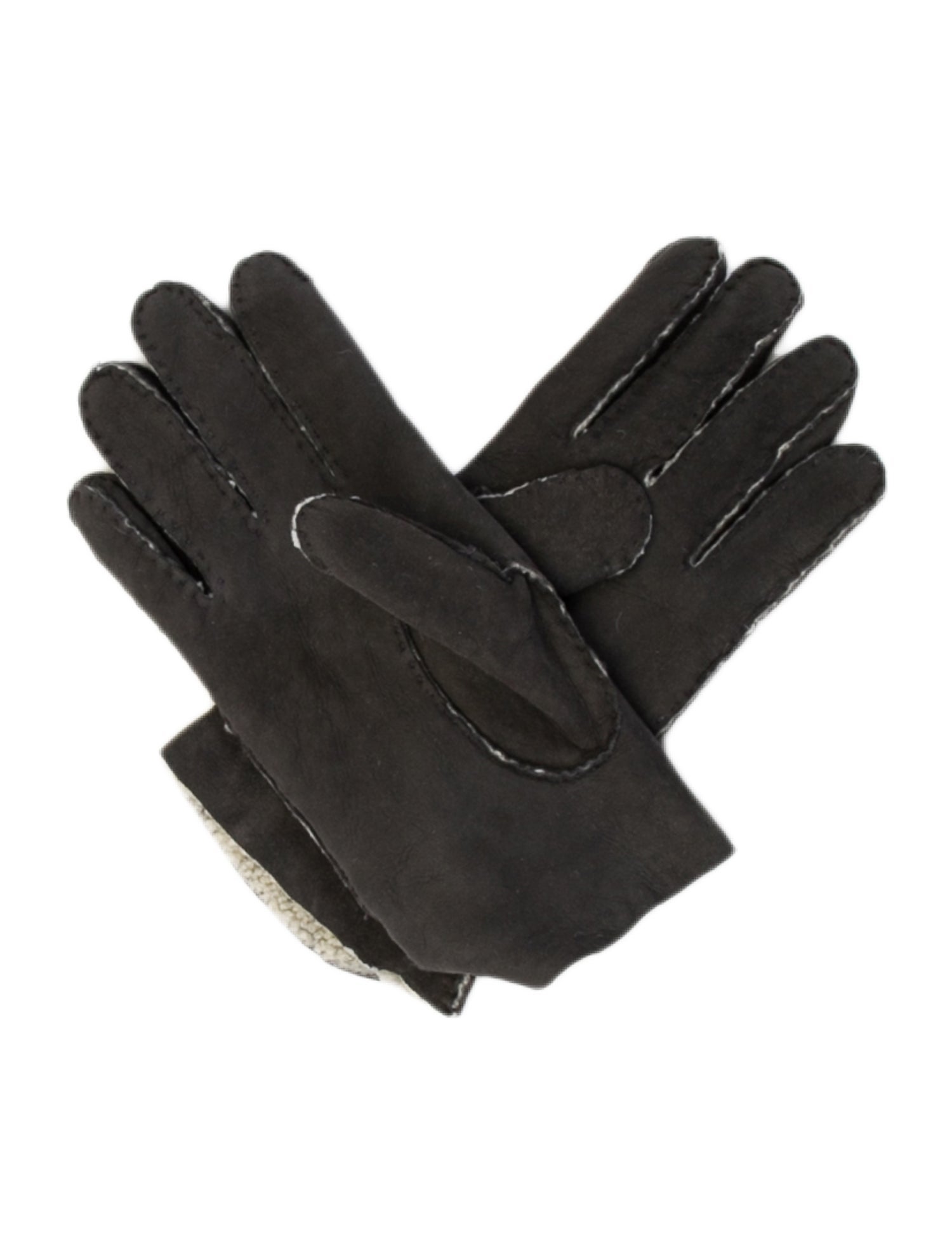 Barney's New York Suede Leather Winter Gloves w/Tags