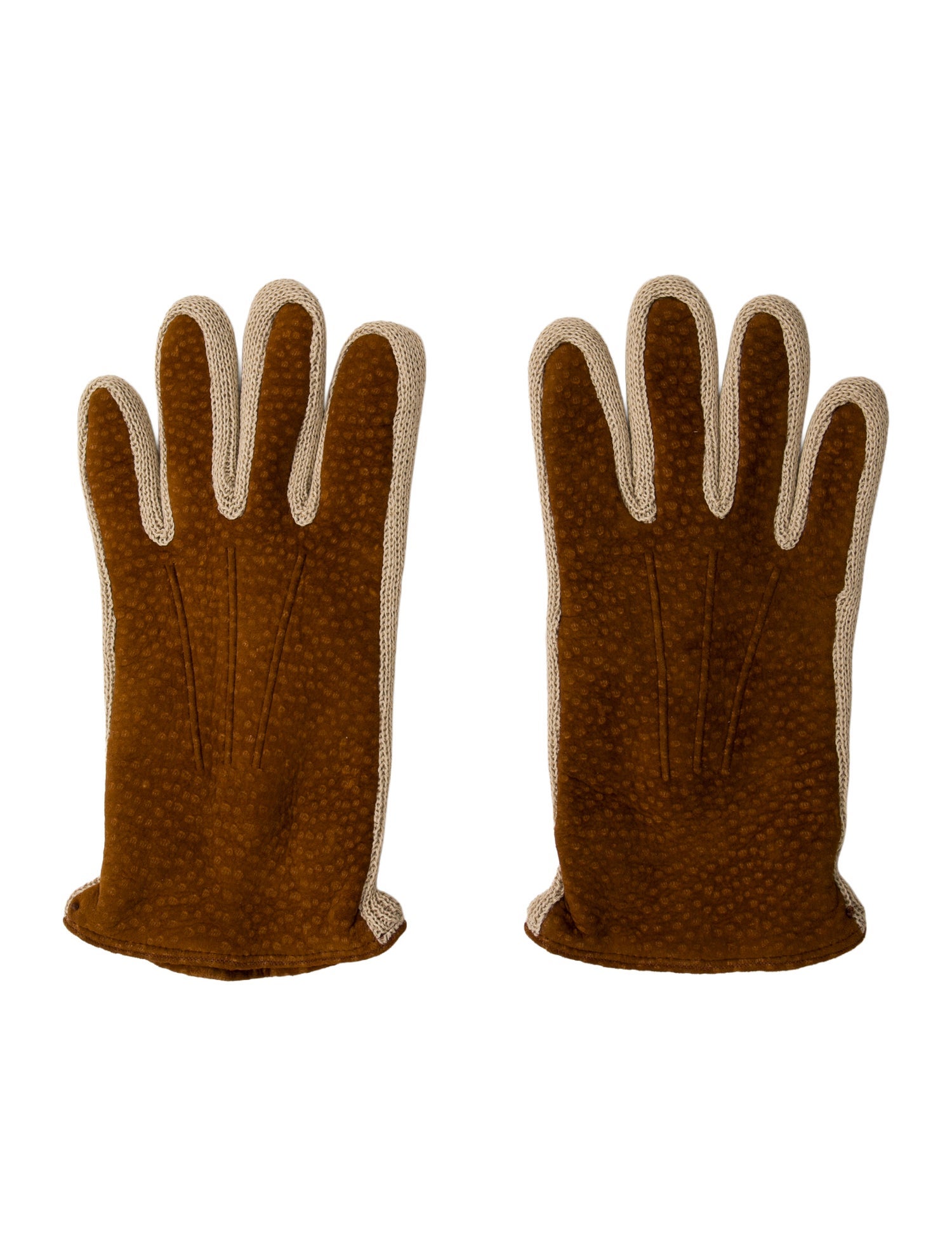 Barney's New York Vintage Leather Cashmere Winter gloves