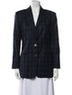 Barney's New York Plaid Print Blazer