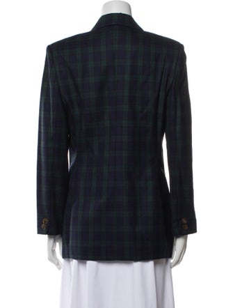 Barney's New York Plaid Print Blazer
