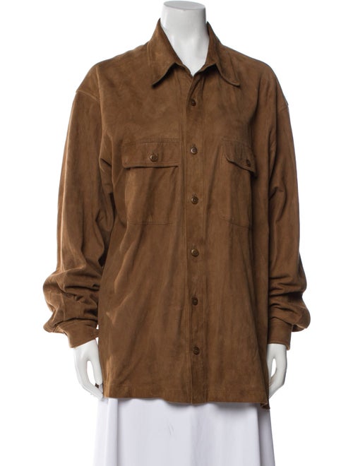 Barney's New York Leather Utility Jacket