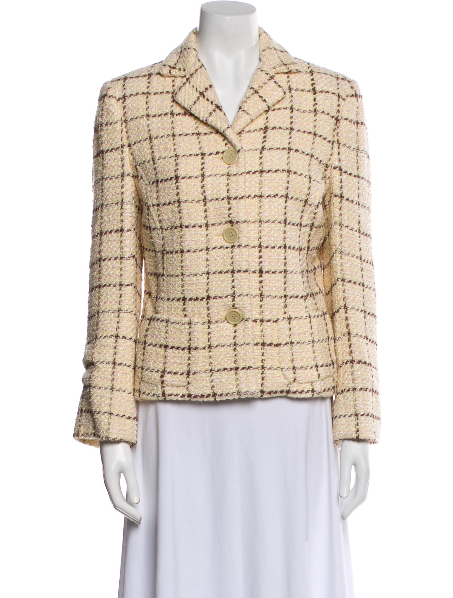 Barney's New York Tweed Pattern Blazer