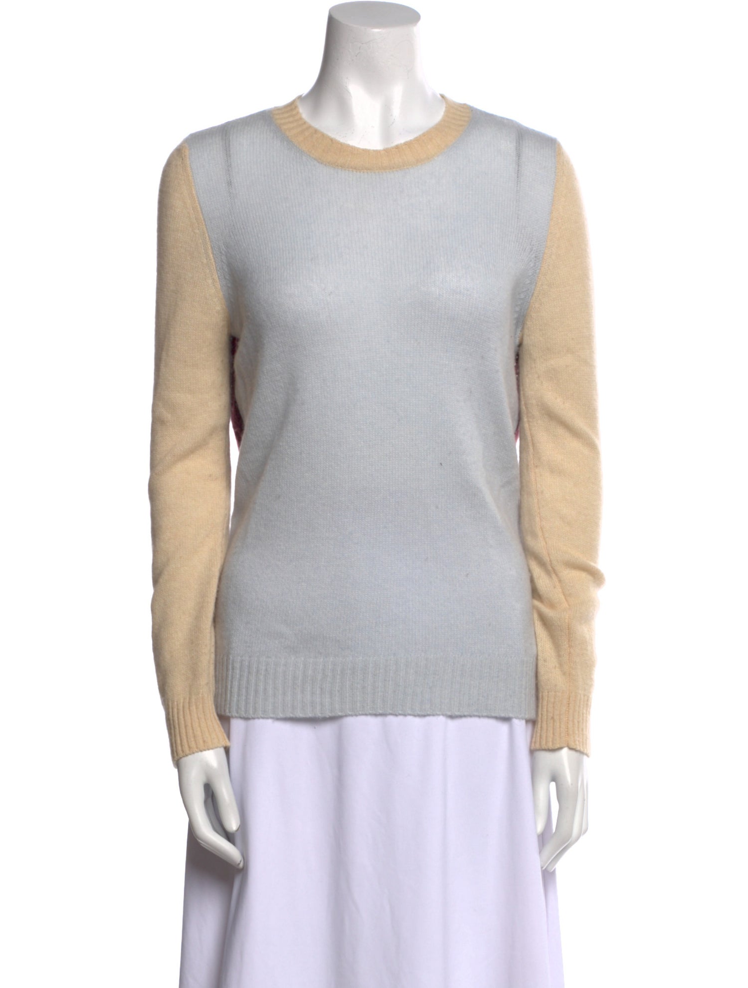 Barney's New York Cashmere Colorblock Pattern Sweater