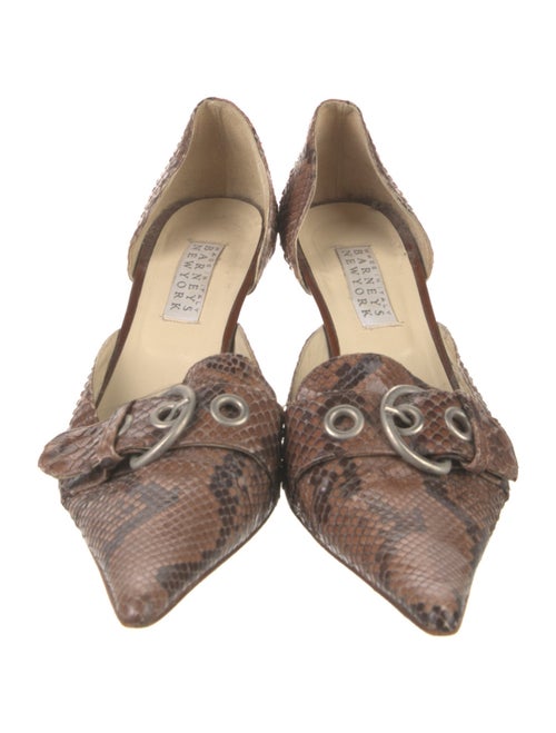 Barney's New York Snakeskin Animal Print D'Orsay Pumps