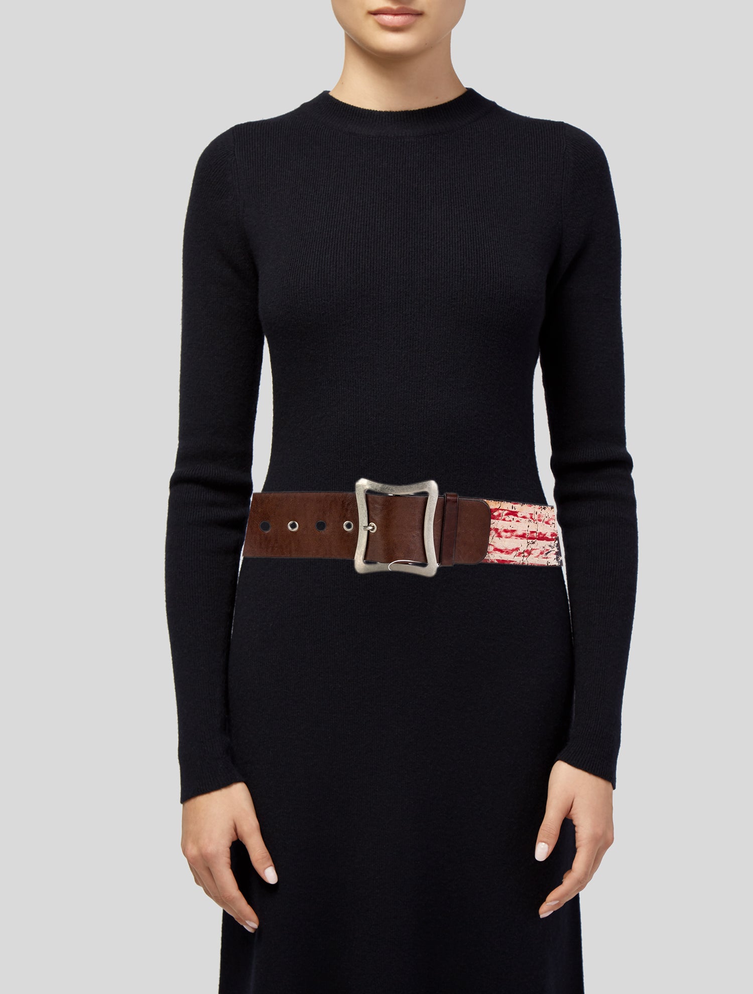 Barney's New York Wide Leather Waist Belt
