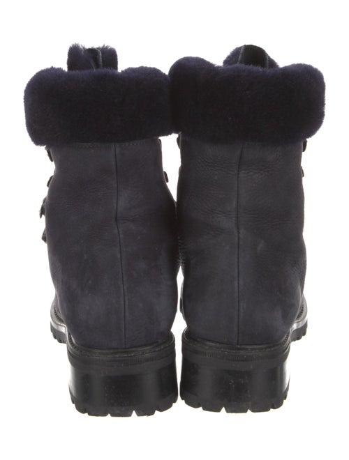 Barney's New York Suede Faux Fur Trim Combat Boots