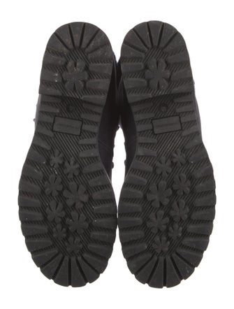 Barney's New York Suede Faux Fur Trim Combat Boots