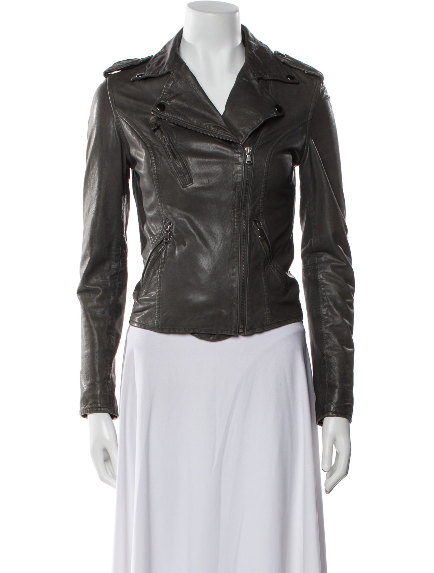 Barney's New York Lamb Leather Biker Jacket