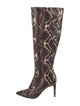 Barney's New York Leather Animal Print Boots