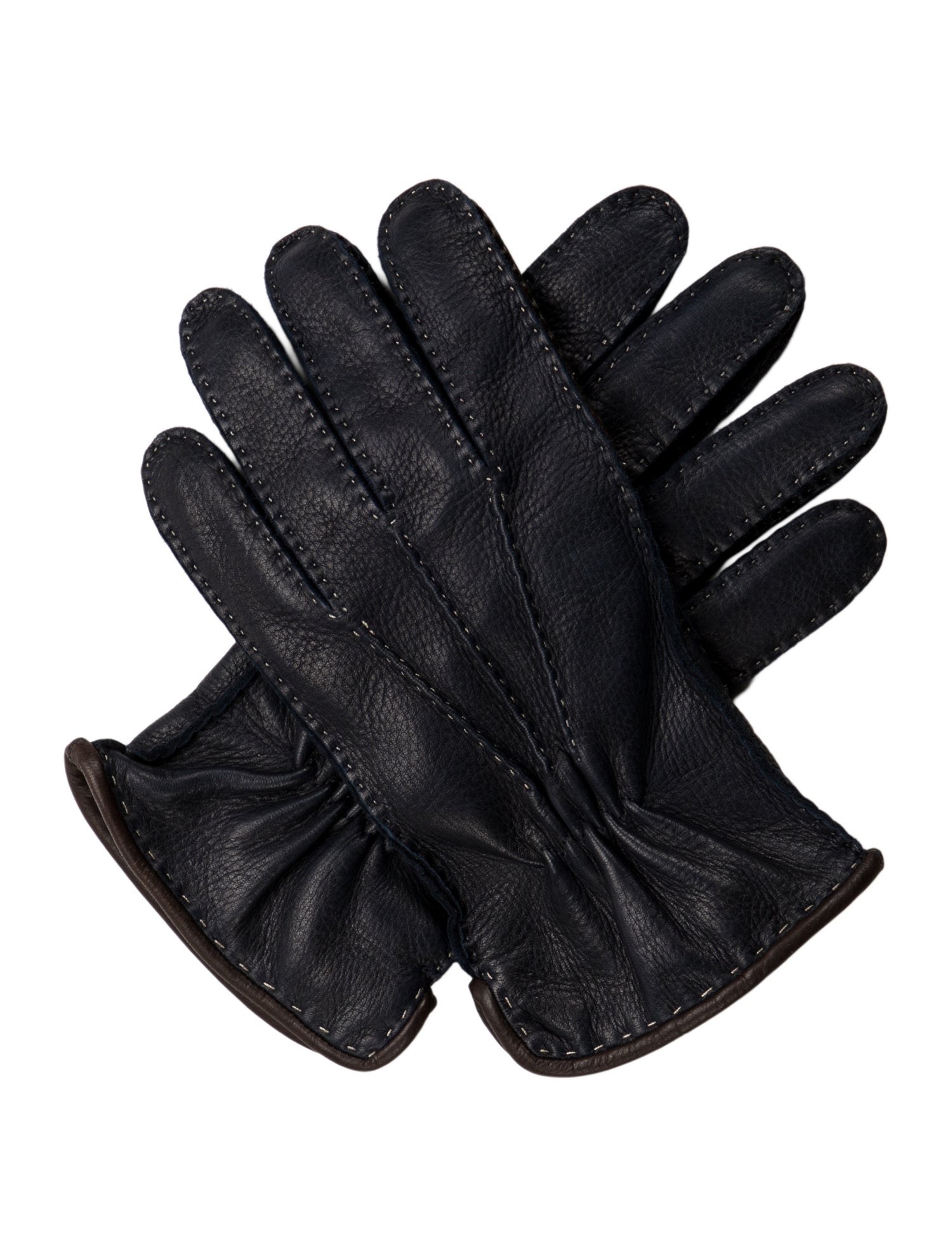 Barney's New York Cashmere Lined Deerskin Gloves w/Tags