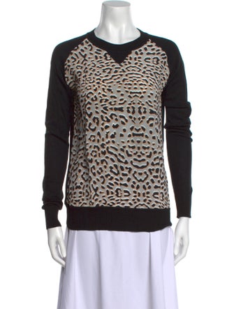 Barney's New York Animal Print Crew Neck Sweatshirt