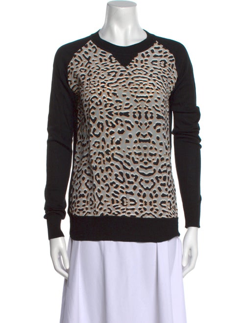 Barney's New York Animal Print Crew Neck Sweatshirt