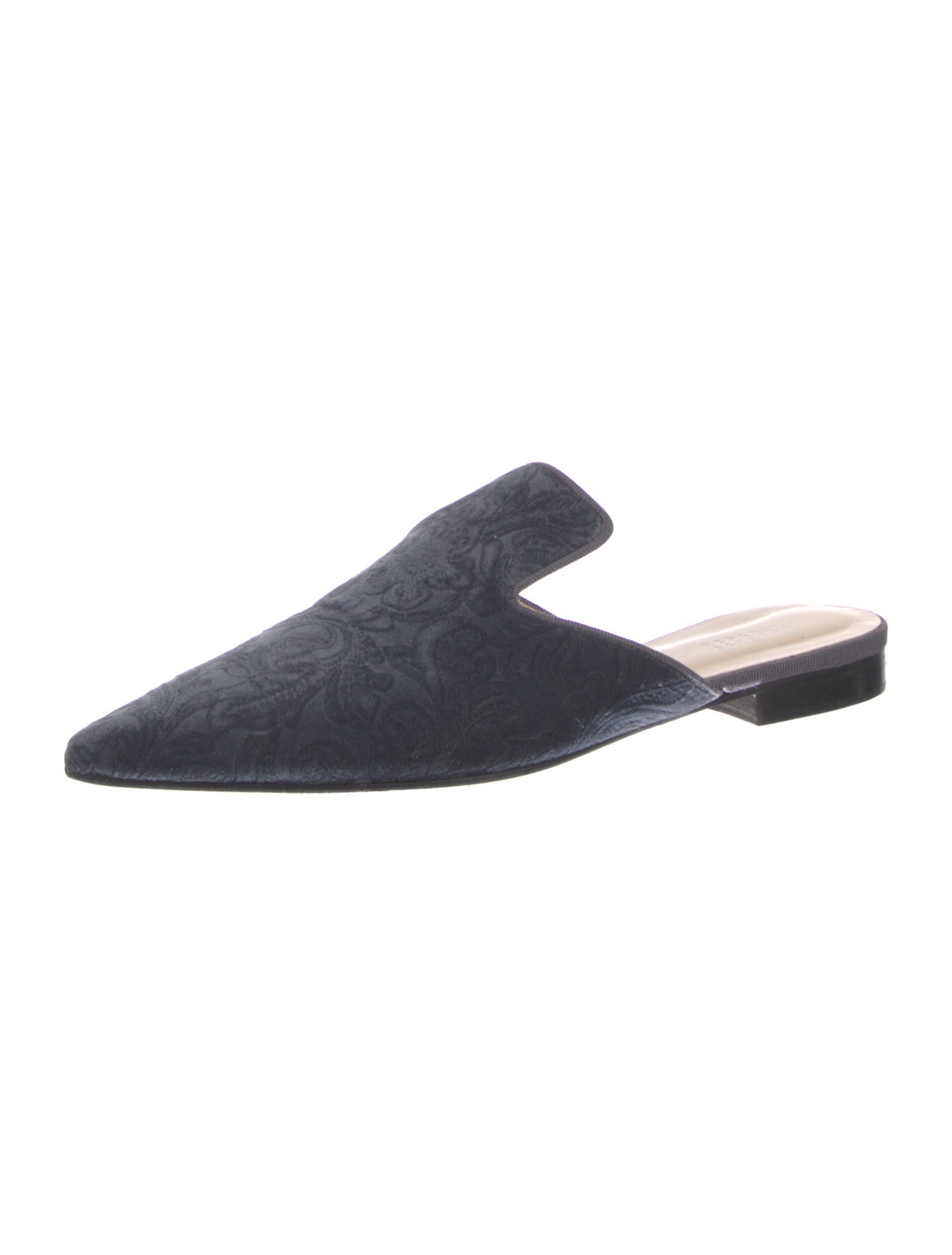 Barney's New York Velvet Grosgrain Trim Mules
