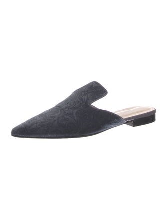 Barney's New York Velvet Grosgrain Trim Mules