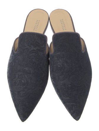 Barney's New York Velvet Grosgrain Trim Mules