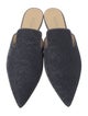 Barney's New York Velvet Grosgrain Trim Mules