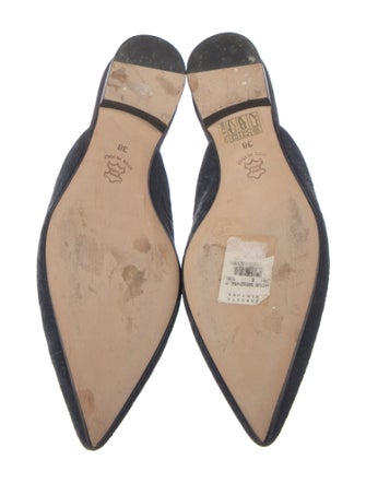 Barney's New York Velvet Grosgrain Trim Mules