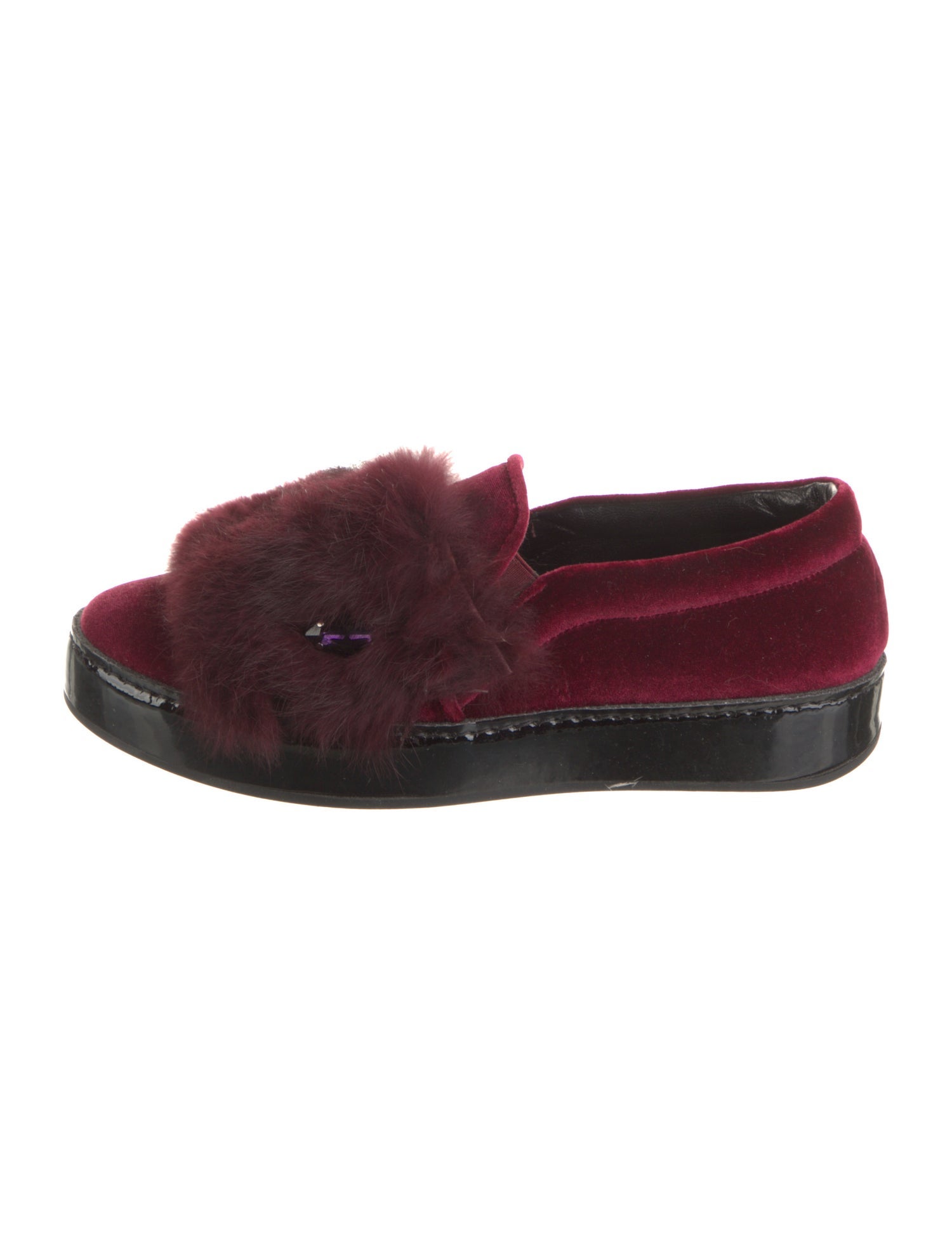 Barney's New York Velvet Printed Loafers