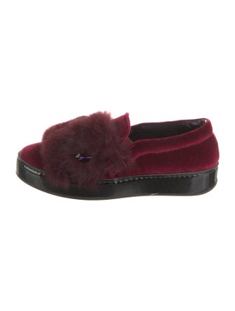 Barney's New York Velvet Printed Loafers