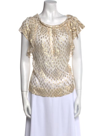 Barney's New York Silk Animal Print Blouse