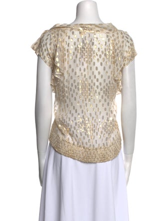 Barney's New York Silk Animal Print Blouse